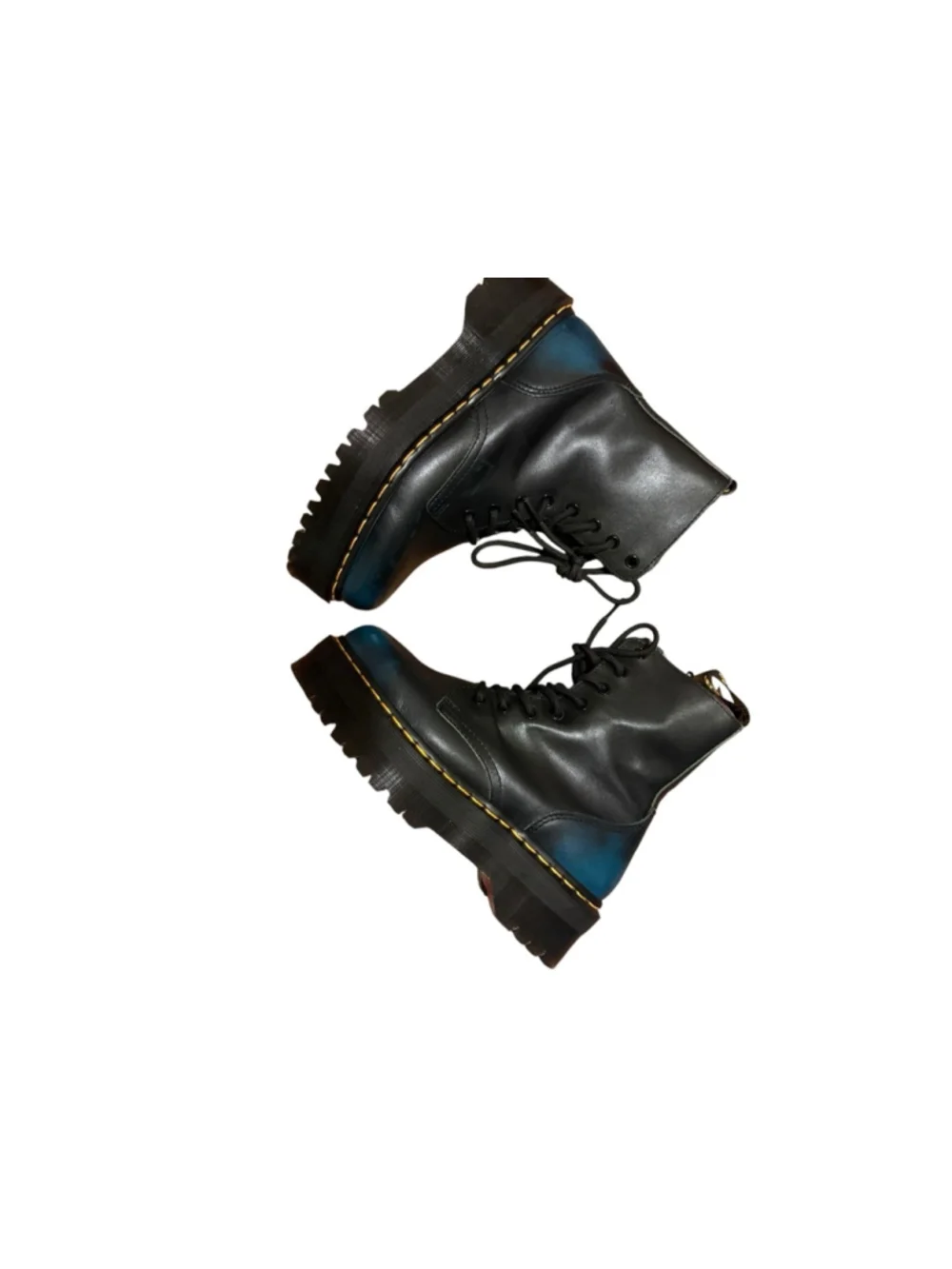 Dr. Martens Jadon Black Blue Platform Boots Size 8
